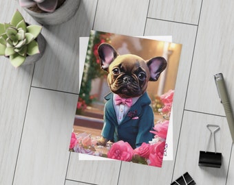 Biglietto di auguri - Congratulazioni per il matrimonio - Piccolo francese triste - Bulldog francese