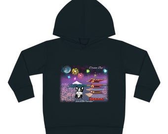 Felpa con cappuccio in pile pullover per bambini 2-6T - Fiore di ciliegio - Piccolo francese triste - Bulldog francese