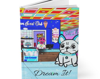 Agenda con diario con copertina rigida - Gelateria - Piccolo francese triste - Bulldog francese
