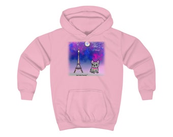 Felpa con cappuccio per bambini - Paris Nights - Sad Little Frenchie