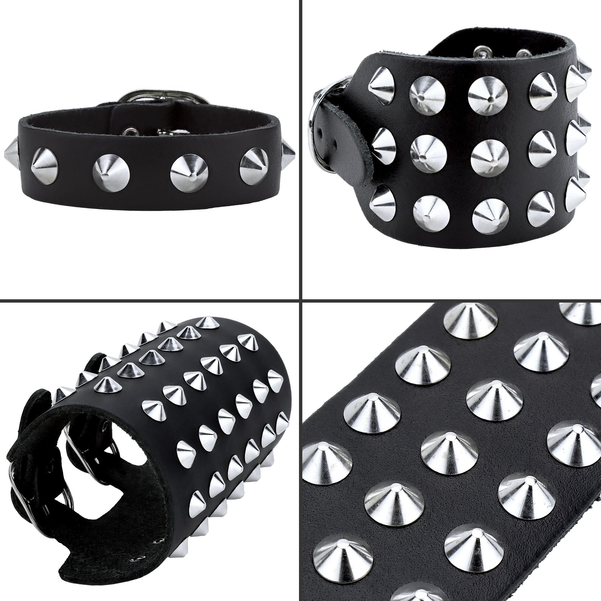 MILAKOO Goth Punk Accessories Leather Spike Studded Cosplay Costume Spike  Bracelet