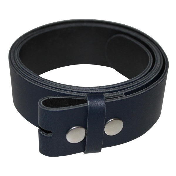 Gürtel ohne Schnalle - Ledergürtel - Belt - blau - 4cm - alle Längen