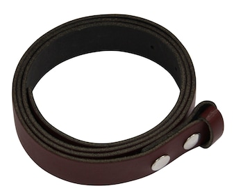 Belt without buckle - leather belt - belt - brown-light - 3 cm - all lengths