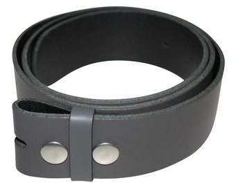 Ceinture sans boucle - ceinture en cuir - ceinture - gris - 4 cm - toutes longueurs