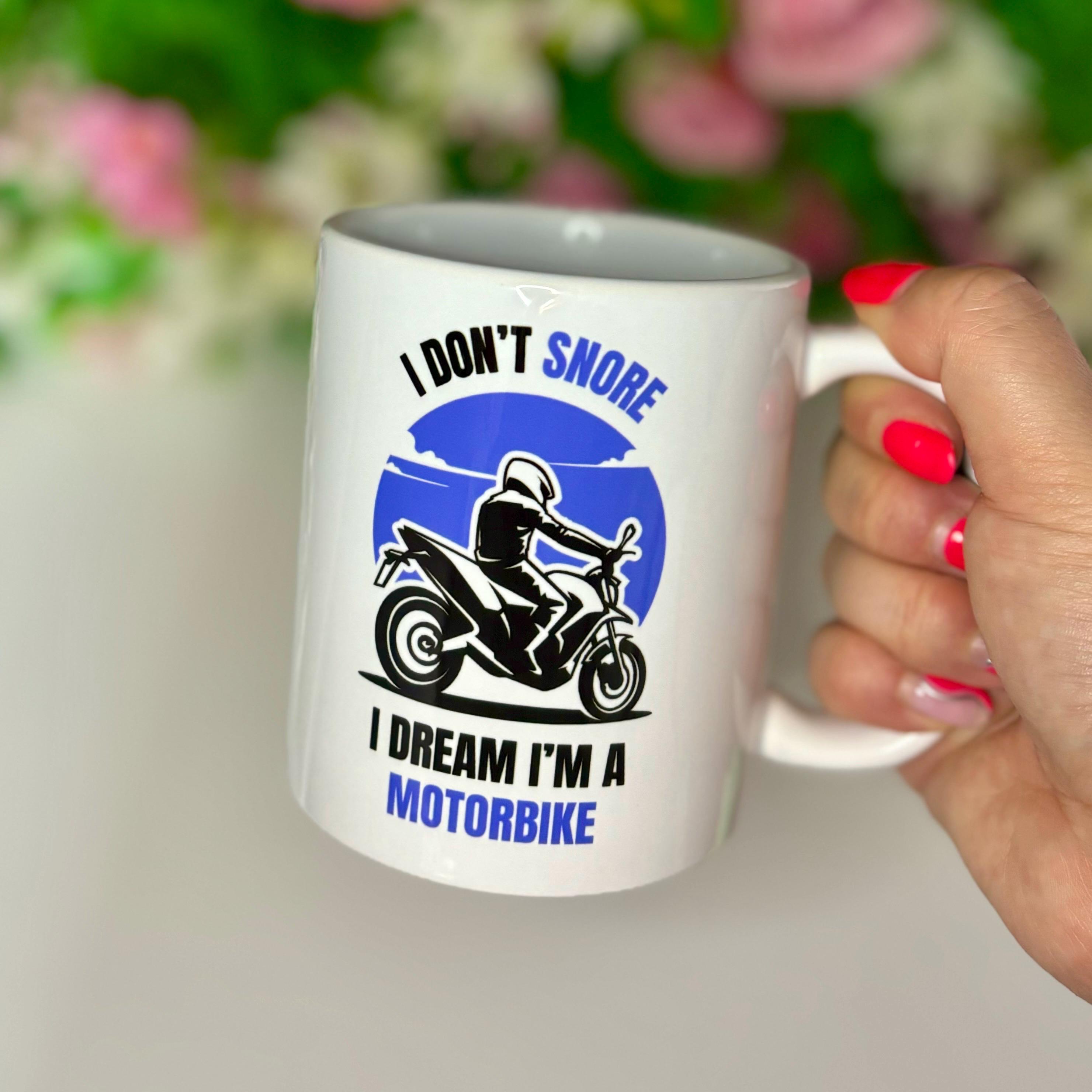 Onebttl Motorrad-Kaffeetasse Edelstahl 590 Ml – „I Don't Snore I Dream I'm A Motorcycle“, Geschenk Für Biker