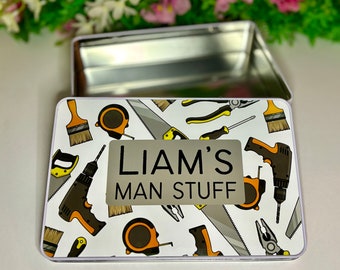 Personalised Name Man Tin / Tools Tin / Workman / Tradesman Tin