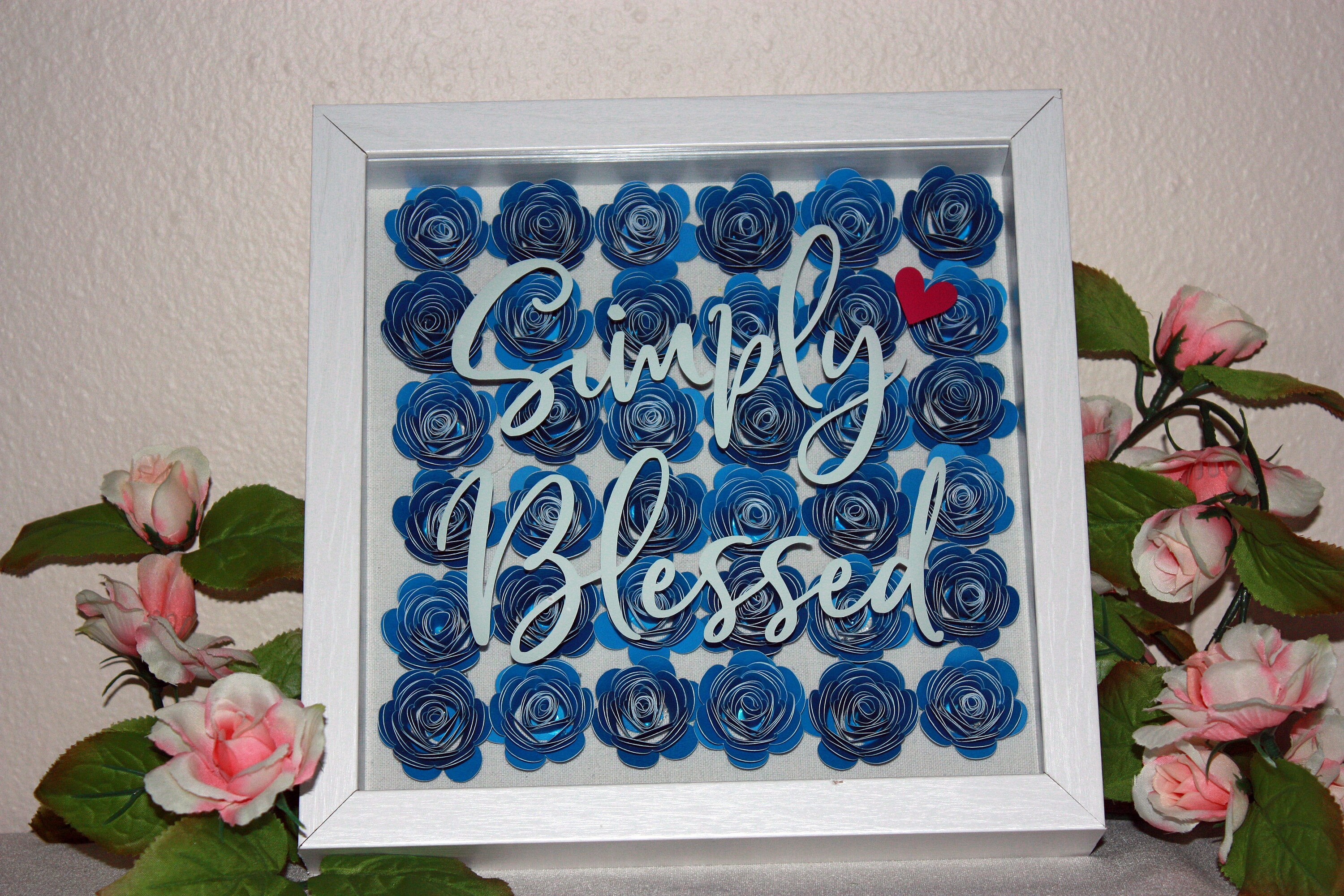 Shadow Box Cardstock Flowers Simply Blessed Great Gift Etsy