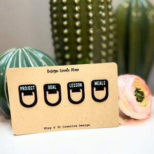 Customizable Small Page Marker Bookmark Tabs for Planners, Notebooks, Journals - Your Text & Color Choices