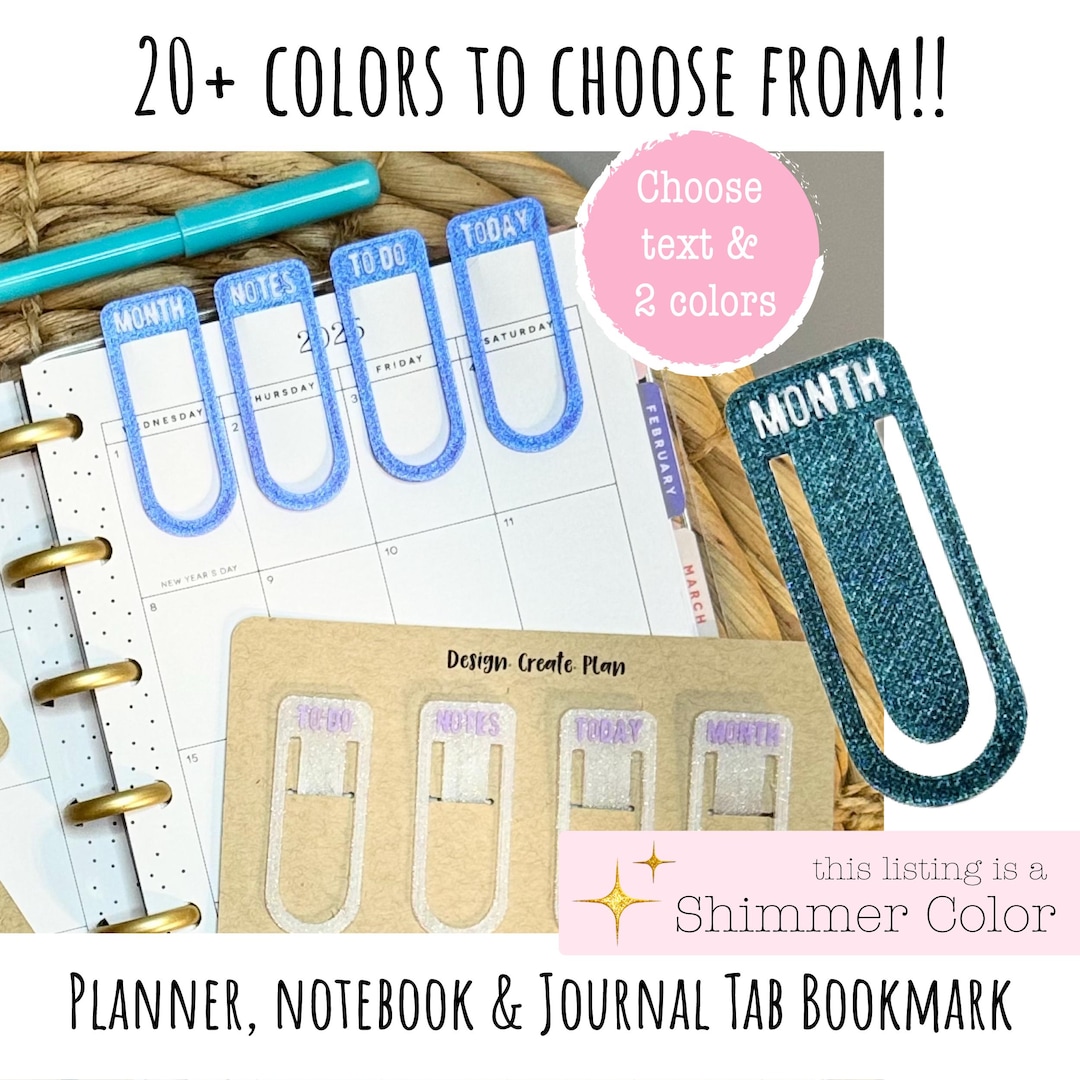 Glitter Metallic Customizable Large Page Marker Bookmark Tabs for ...