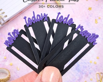 Planificador de fuentes de escritura con pestañas grandes, marcador de diario con clip, elija entre más de 30 colores