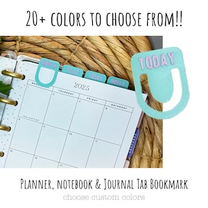 Small Custom Color Page Marker Tabs Bookmarks for Planner, Journal, Notebooks - Choose From Multiple Colors
