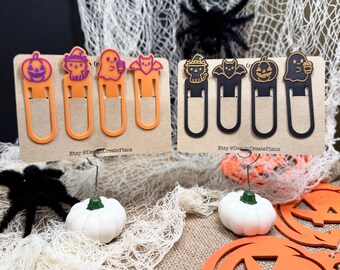 Pestañas de planificador de Halloween / Lindos clips de fantasmas, calabazas, brujas y murciélagos