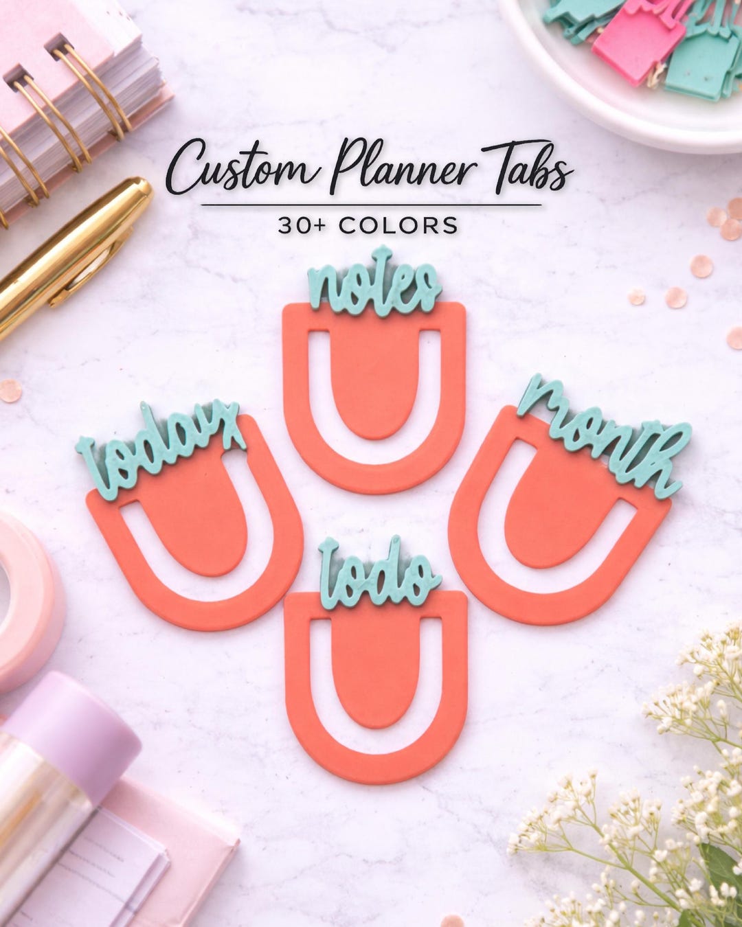 Script Font Planner Tabs Small, Journal Bookmark Paperclip, Choose From ...