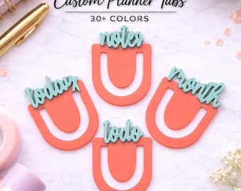 Planificador de pestañas pequeñas con fuente de escritura, marcador de diario con clip, elija entre más de 30 colores