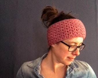 Pink Ear Warmer, Handmade Ear Warmer, Women's Accessories, Crochet Ear Warmer, Women's Ear Warmer, Winter Accessories, Pink Accessories