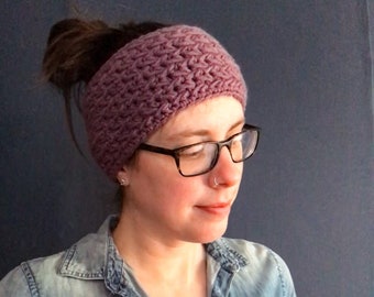 Purple Ear Warmer, Handmade Ear Warmer, Women's Accessories, Crochet Ear Warmer, Women's Ear Warmer, Winter Accessories