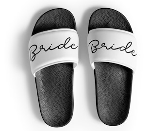 Bride Women's Slip-on Slides Sandals Wedding Honeymoon Shoes