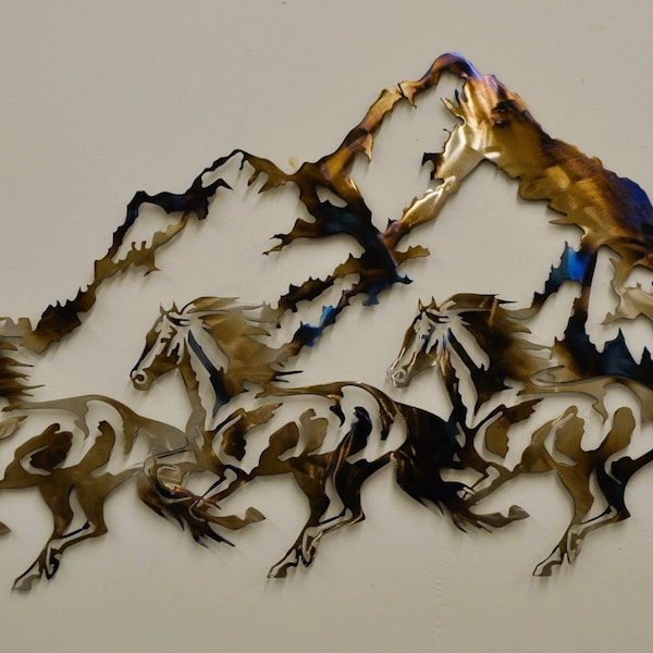 Stamped Metal Running Horses Metal Running Horses - Etsy