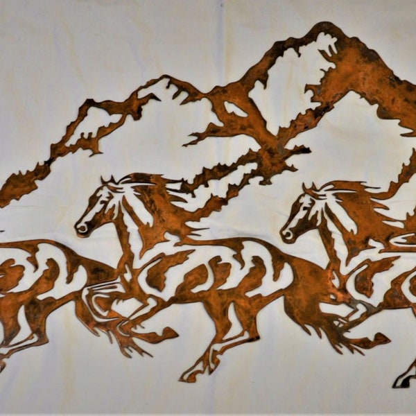 Stamped Metal Running Horses Metal Running Horses - Etsy