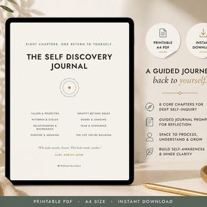 Self Discovery Journal PDF | 30 Day Guided Journal Prompts | Inner Child & Shadow Work Workbook | GoodNotes iPad Printable Journal