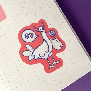 Devil Ducky Sticker - 6.1 x 7.0cm - Halloween Collection