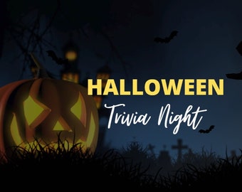 HALLOWEEN VIRTUAL TRIVIA night - Halloween Trivia - Zoom Trivia - Family Game Night - ScreenShare - Halloween Virtual
