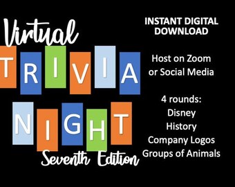 VIRTUAL TRIVIA NIGHT - 7th Edition - Zoom Trivia - Family Game Night - ScreenShare
