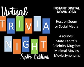 VIRTUAL TRIVIA NIGHT - Sixth Edition - Zoom Trivia - Family Game Night - ScreenShare