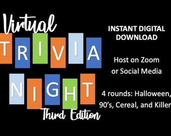 VIRTUAL TRIVIA NIGHT - Third Edition - Zoom Trivia - Family Game Night - ScreenShare