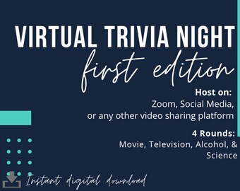 VIRTUAL TRIVIA NIGHT - First Edition - Zoom Trivia - Family Game Night - ScreenShare