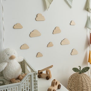Wooden Nursery Cloud Wall Art | Wooden Nursery Wall Décor | Cloud Decals