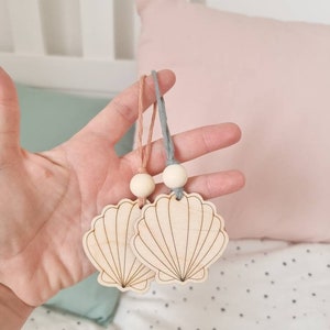 Seashell Wooden Gift Tag Seashell Hanging Decoration image 5