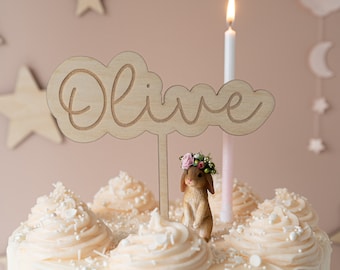 Wooden Birthday Cake Topper | Personalised | UK