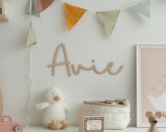 Personalised Wooden Name Sign | Custom Baby Name Wall Decor for Nursery or Kids Bedroom