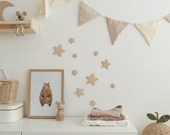 Wooden Star Shaped Wall Decor