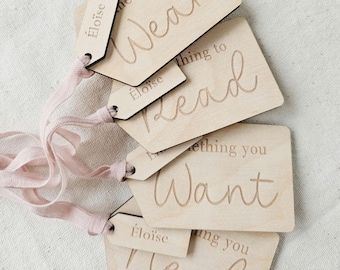 Christmas Something to Gift Tags | Children's Personalised Wooden Christmas Gift Tags | Christmas Gift Rule Set