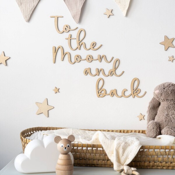 To the moon and back Kids Room Wooden Wall Quote