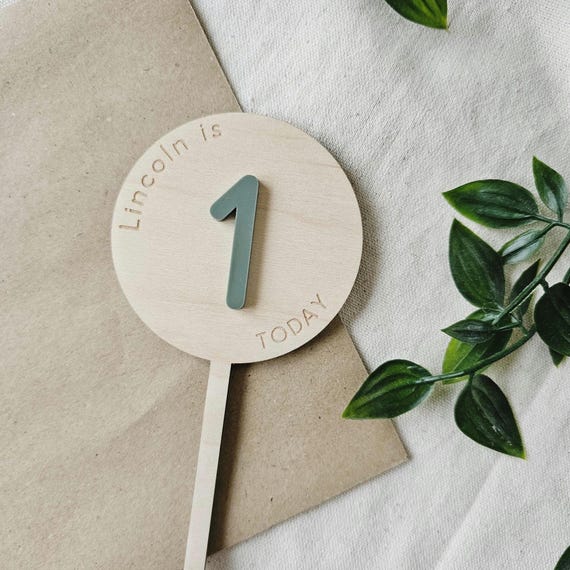 Personalised Number Cake Topper | Wooden Birthday Cake Topper
