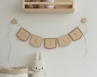 Personalised Wooden Bunting | Kids Name Banner | Nursery Name Garland