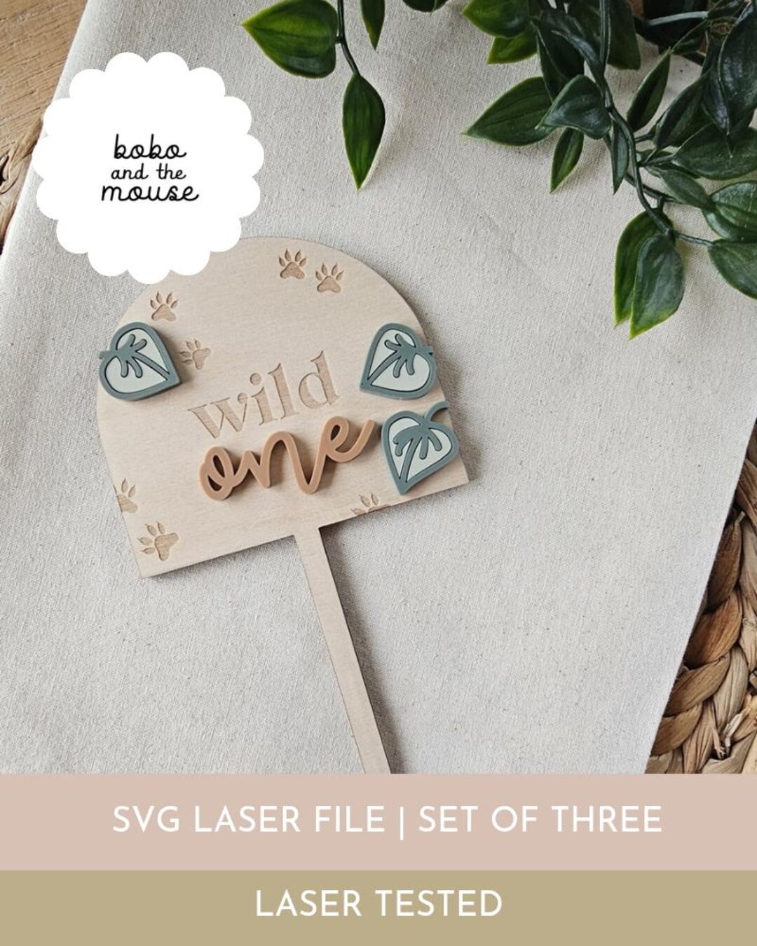 SVG Wild Safari Cake Topper Set for Laser Cutting | Wild One Cake ...
