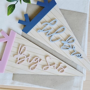 Personalised Kids Name Flag | Custom Wood Pennant Sign | Kids Room Wall Art | Nursery Decor | Acrylic Pennant Name Sign image 19