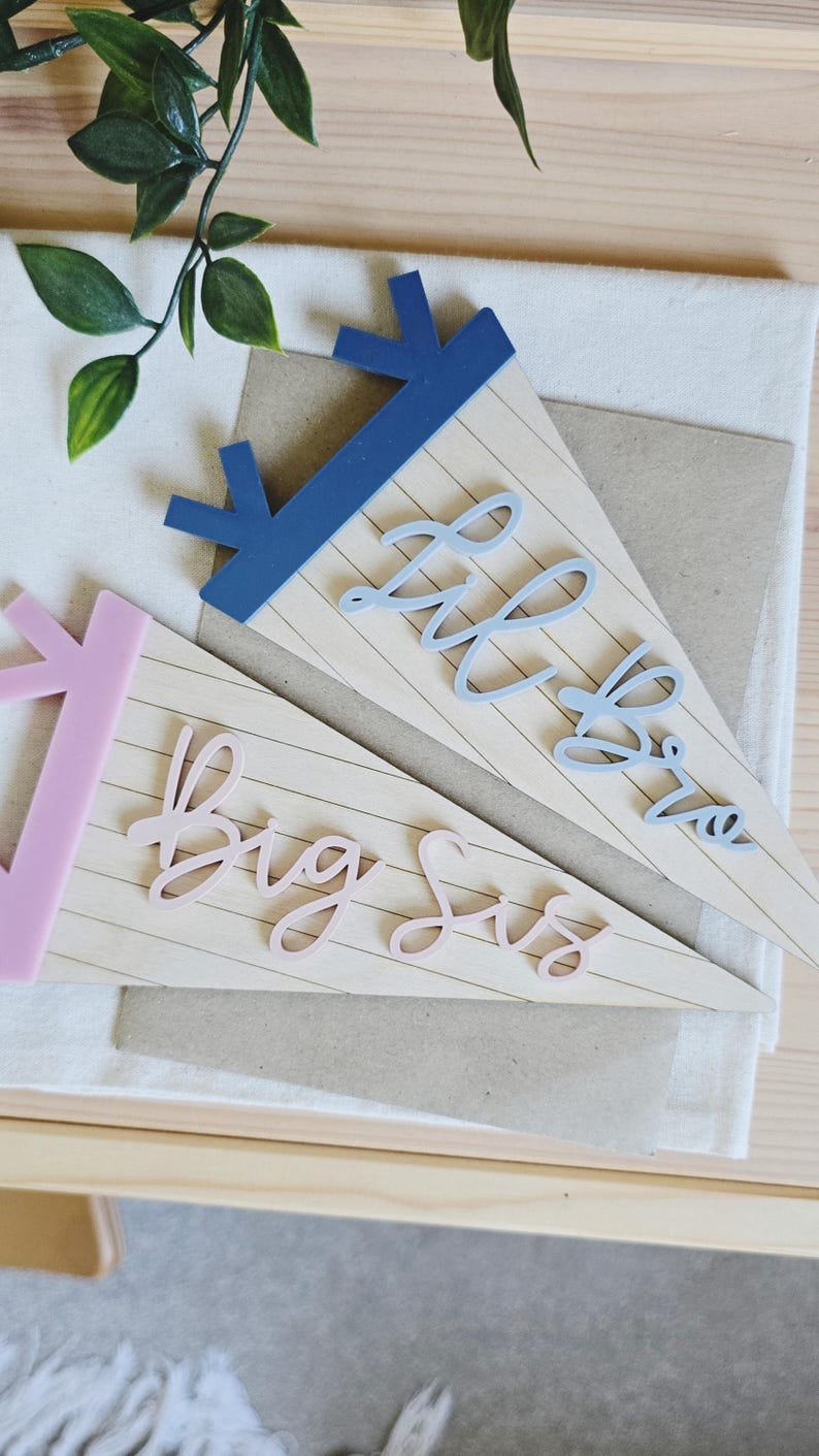 Personalised Kids Name Flag | Custom Wood Pennant Sign | Kids Room Wall Art | Nursery Decor | Acrylic Pennant Name Sign image 19