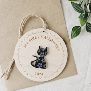 Personalised My First Halloween Ornament 2025 | Custom Halloween Keepsake | Boo Basket Gift