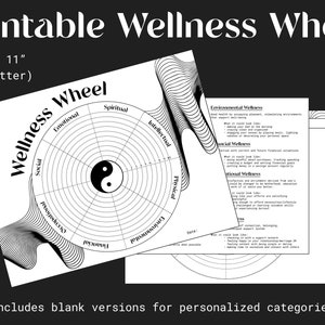 Printable Yin Yang Life Balance Wheel : Worksheet with Blank Categories