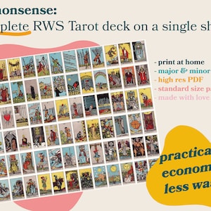 Instant Download : Mini Tarot Card Printable Stickers - A Tiny Deck for ...