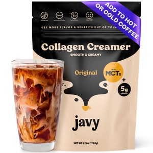 Javy Collagen Coffee Creamer Powder, Keto Friendly, MCT Oil, Gluten Free Healthy Coffee Creamer, Pasture Raised Collagen 22 Servings