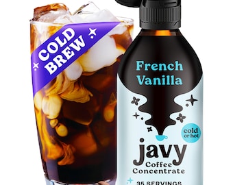 Javy Coffee French Vanilla Concentrate Microdose 35X, Kaltgebrühgetränke, flüssiges Kaffeekonzentrat, Hot & Iced Instant Kaffee, 6 Unze