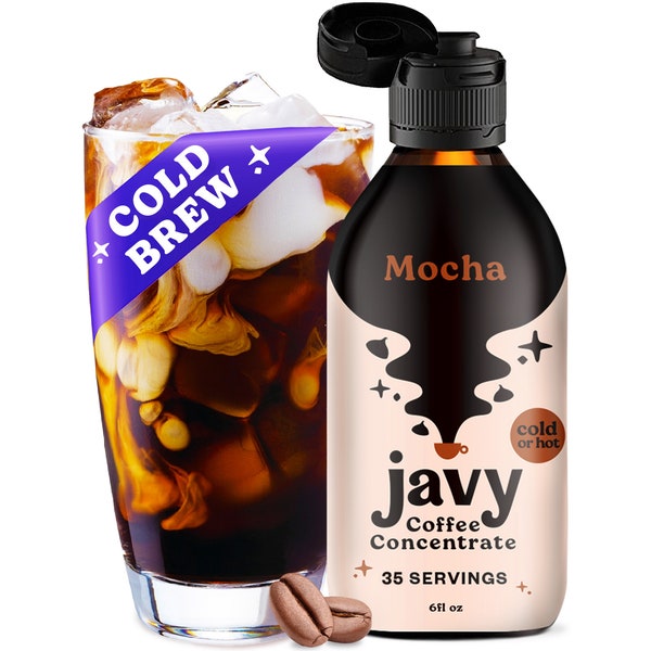 Javy Coffee Mocha Concentrate 35X, Instant Coffee Beverages, Cold Brew, Concentrate Liquid , Hot & Iced Instant Coffee, 6oz. Bottle