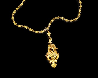 1820’s Georgian pinchbeck gold torpedo chandelier pendant decorated with cannetille and filigree