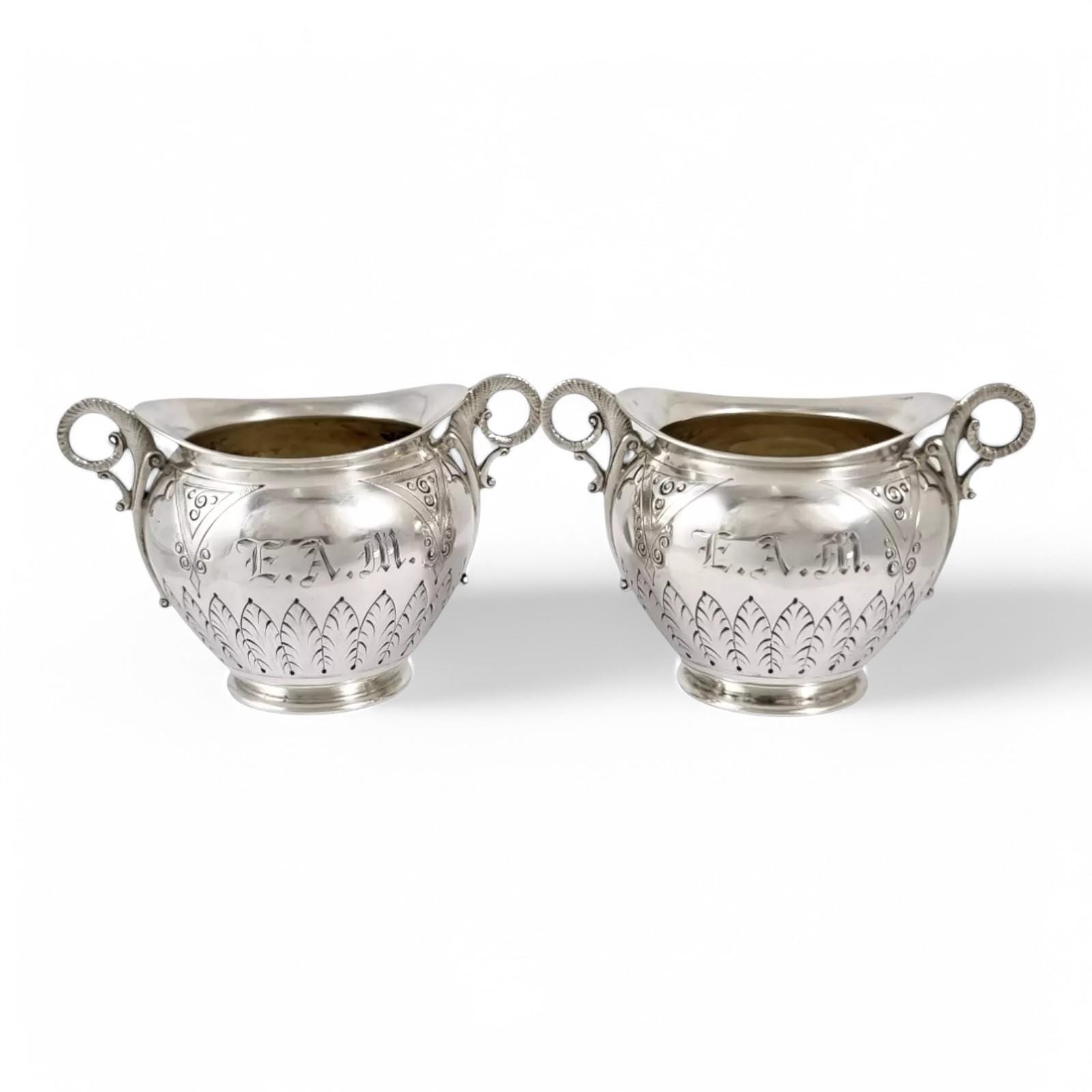 Rare Pair of American Coin Silver Large Table Salts by Peter Lewis